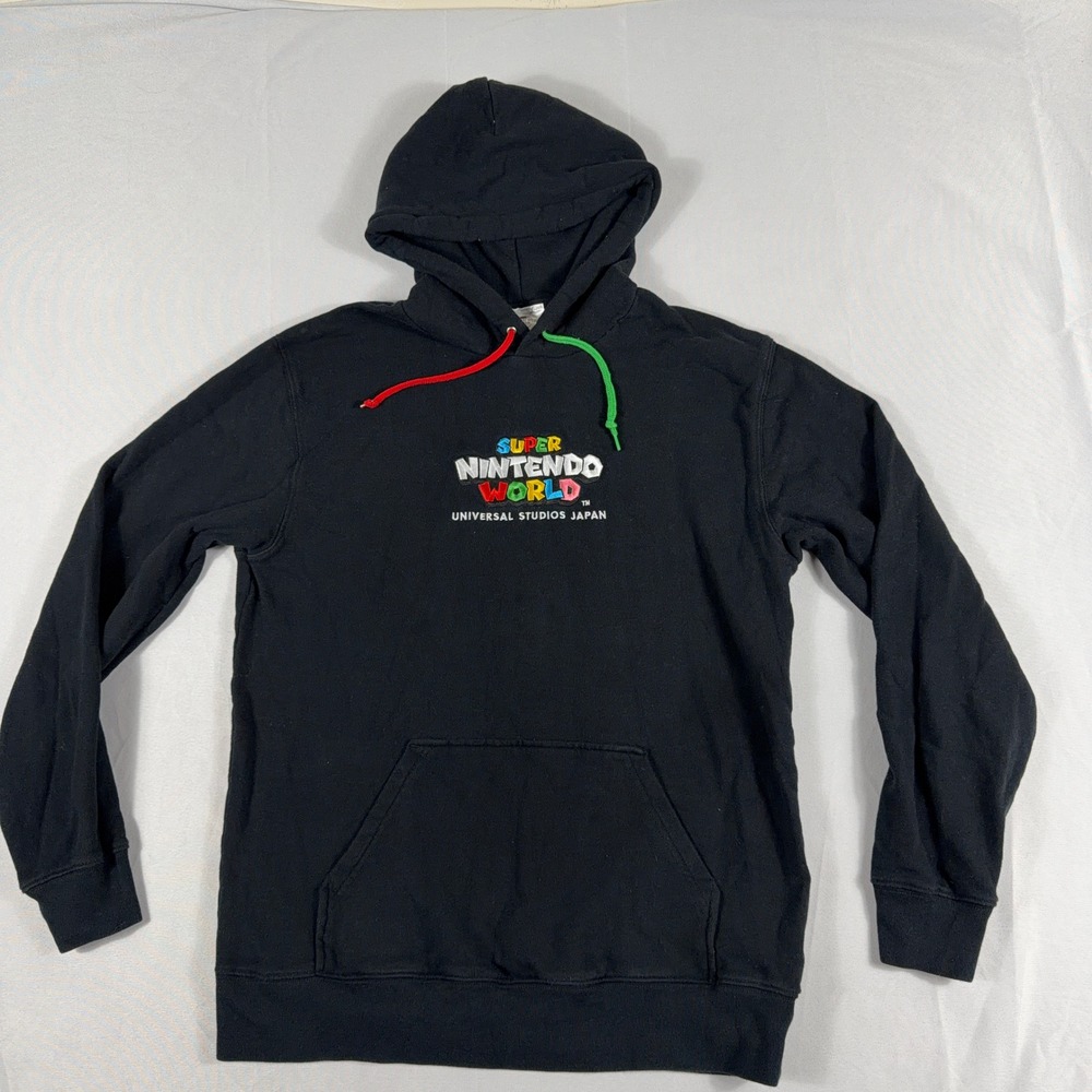 Universal Studios Super Nintendo World Hoodie Embroidered‎ Logo Mens XL Black
